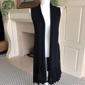 White House Black Market Long Black Vest Size L